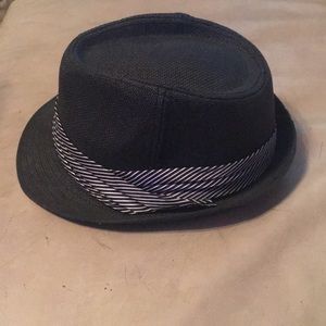 Faded black fedora hat